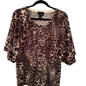 Lane Bryant Animal Print Blouse - Brown and Black